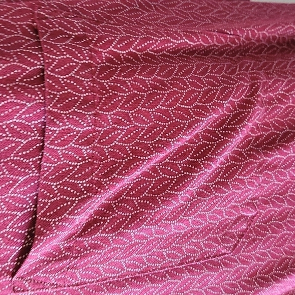 Toscano maroon with white print button down shirt - Picture 4 of 7